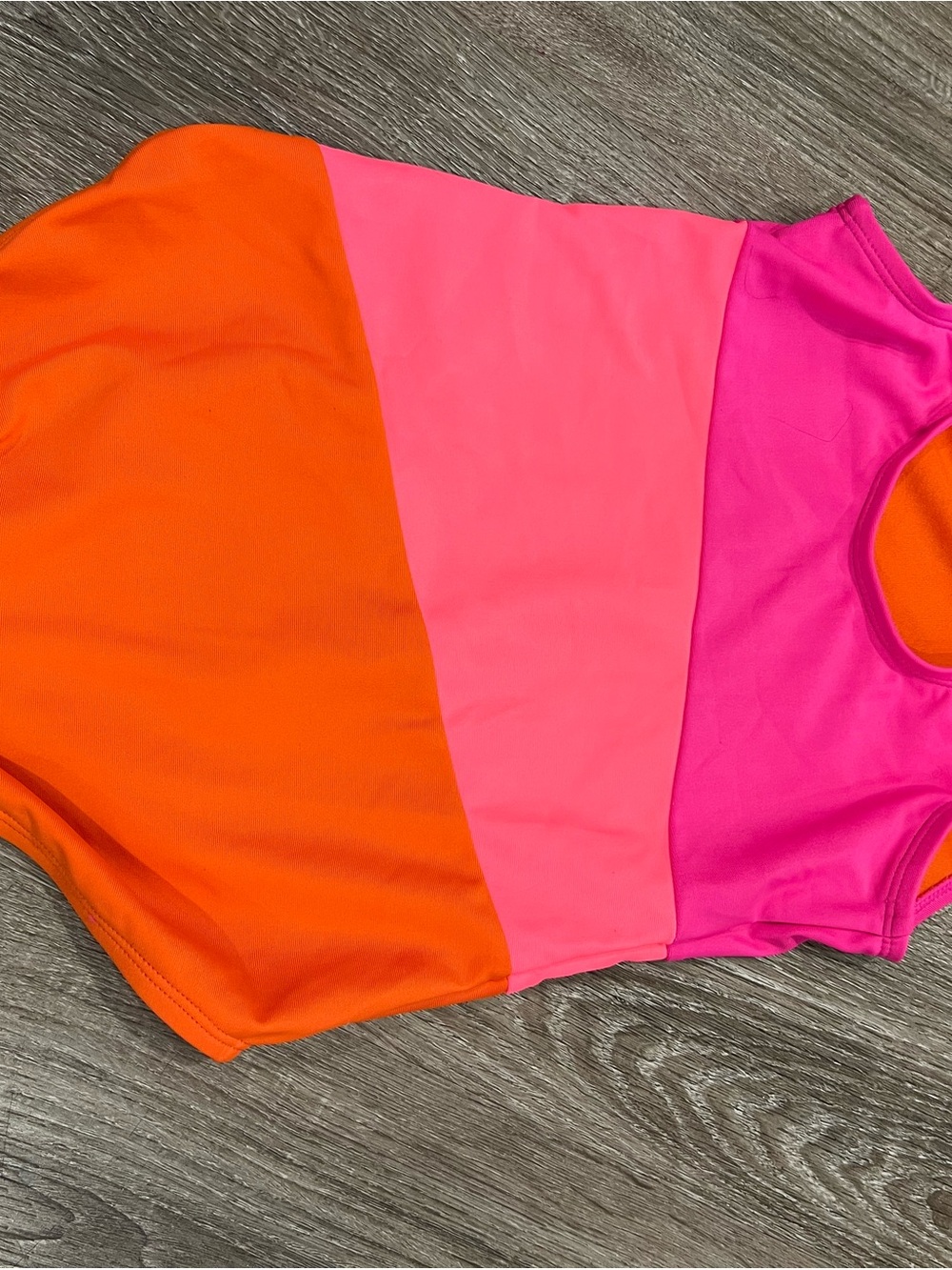 GAP Girls Colorblock One-Piece Swimsuit in Hot Pink, Neon Pink & Orange Size 🌊 - Picture 2 of 5